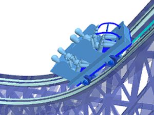 Examine the components of a roller coaster's safety chain dog system patented by John Miller