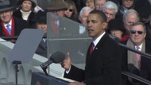 Witness Barack Obama taking the presidential oath and delivering his inaugural address, January 20, 2009
