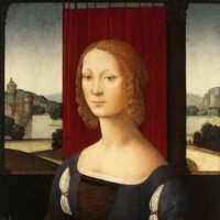 portrait said to depict Caterina Sforza by Lorenzo di Credi