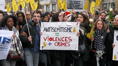 demonstration in Paris against anti-Semitism