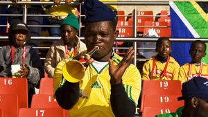 Learn about vuvuzela, a plastic horn that is popular with South African football fans