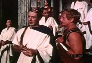 Listen to Shakespeare's titular character converse with Mark Antony about Cassius's loyalty