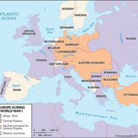 Allied powers and Central Powers in World War I