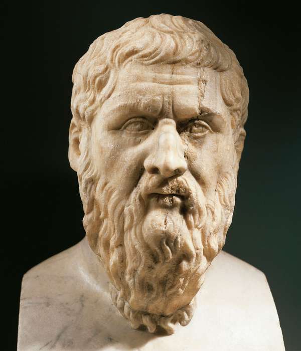 Plato, marble portrait bust; from an original of the 4th century BC; in the Capitoline Museums, Rome.