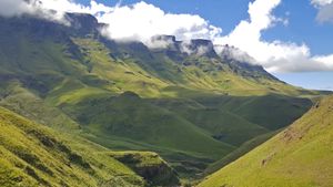 Survey the stunning Drakensberg mountain range in Southern Africa