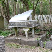 Tombstone of pianist Harry Thornton in Highgate Cemetery