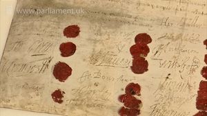 Witness the trial records and the death warrant of King Charles I with Oliver Cromwell's signature and seal, in the United Kingdom Parliamentary Archives